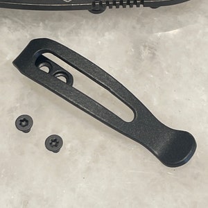 Flat Black Titanium Deep Carry Pocket Clip For WE CIVIVI Baby Banter Folding Pocket Knife