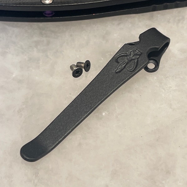 Flat Black Titanium Deep Carry Pocket Clip Made For Benchmade Osborne 940 Bugout 535 & Bailout 537 Folder Knife