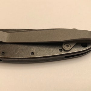 Flat Gray Titanium Deep Carry Pocket Clip Made For Kershaw Leek 1660 Knife