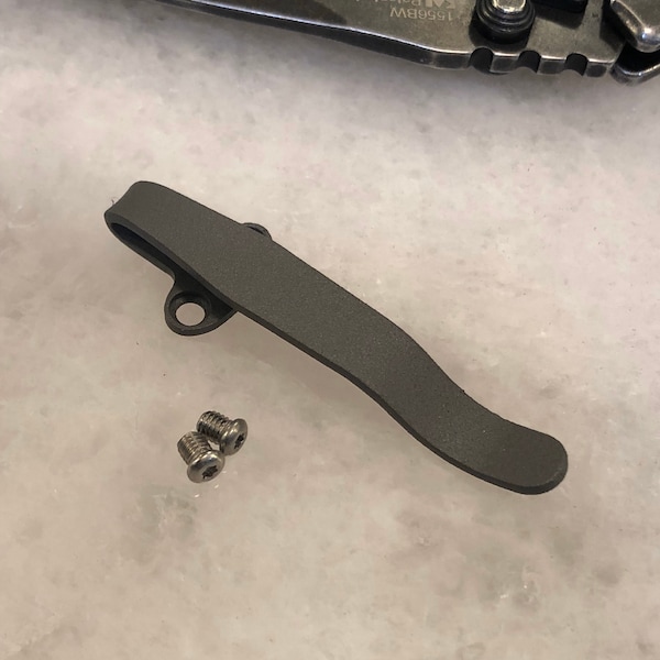 Grått titanfickaplås för djup bärning, tillverkat för Kershaw CRYO 1555 1556 CRYO ll-kniv