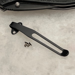 Black Titanium Deep Pocket Clip For Kershaw Scallion Knife 1620 1620BLK