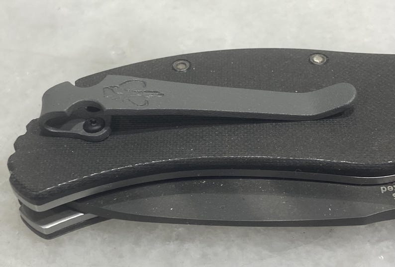 Flat Gray Titanium Deep Carry Pocket Clip For Zero Tolerance ZT0300 ZT0350 ZT0301 ZT0303 Knife with Mythosaur Skull image 8