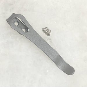 GTIデルタロックフリッパーナイフ用グレーチタン製ディープポケットクリップ