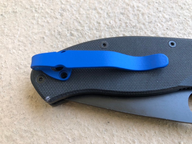 Spyderco Pocket Clip Blue Titanium Deep Pocket Clip Made for Etsy