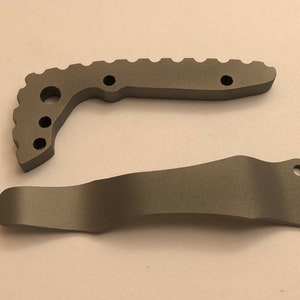 Flat Gray Titanium Back Spacer Set for Emerson CQC-7 Knife Nylon Spacer Model