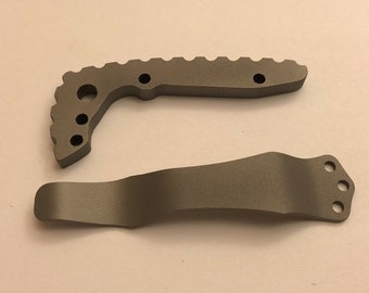 Juego de espaciadores traseros de titanio gris plano para cuchillo Emerson CQC-7. Espaciador de nailon.