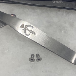 Satin Titanium Deep Carry Pocket Clip For Kershaw Leek 1660 Knife with Mythosaur Skull