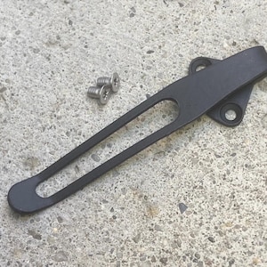 Black Titanium Deep Pocket Clip For Spyderco Native 5 FRN Lightweight and Lil’Native G10 Lockback Knife