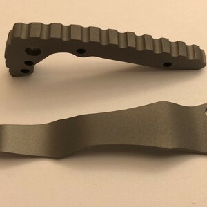 Flat Gray Titanium Back Spacer Set for Emerson CQC-7 Knife Nylon Spacer Model image 5