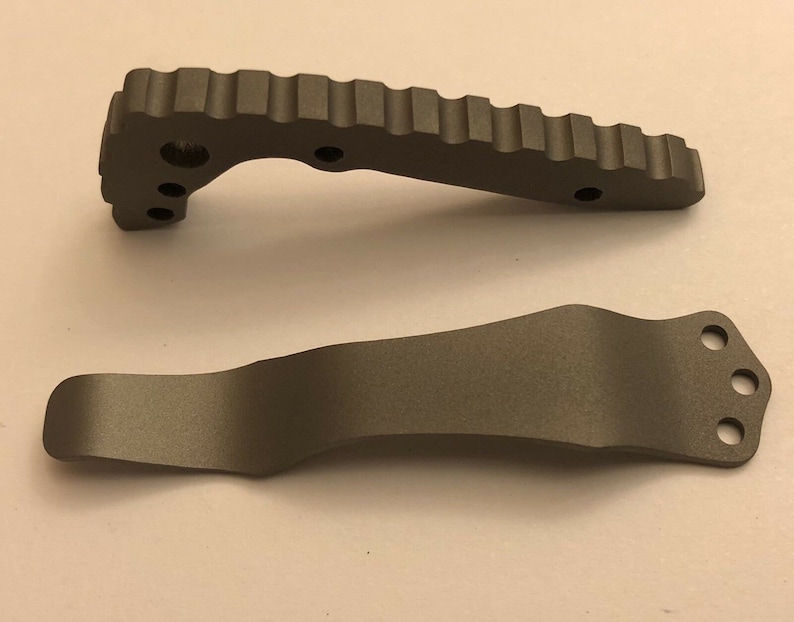 Flat Gray Titanium Back Spacer Set for Emerson CQC-7 Knife Nylon Spacer Model image 5