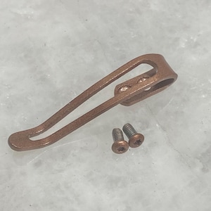 Flat Copper Titanium Deep Carry Pocket Clip For Kershaw Natrix & Natrix XL Knife