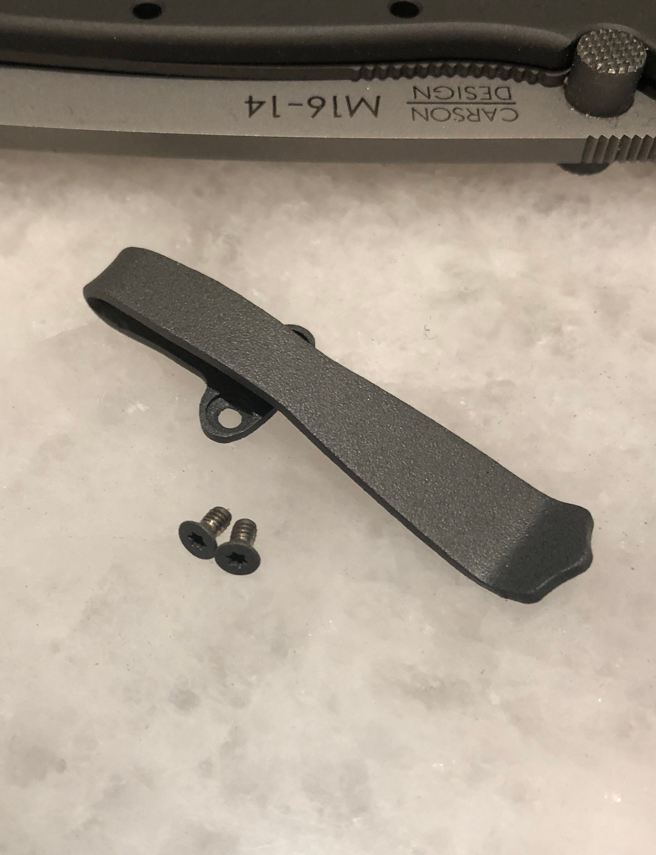 Gray Titanium Deep Carry Pocket Clip for CRKT M16 Aluminum Handle