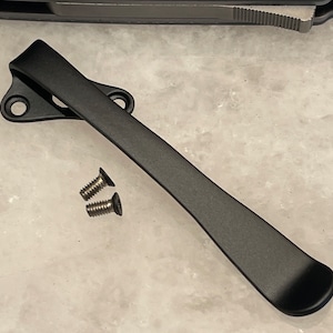 Flat Black Titanium Deep Carry Pocket Clip For Andrew Demko AD20.5 Knife Folder - Right Hand