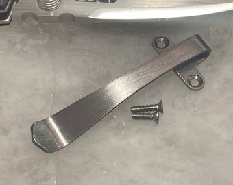 Satin Titanium Deep Carry Taschenclip für Cold Steel AD10 Messer AD-10 Ordner - Rechte Hand