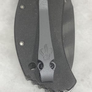 Flat Gray Titanium Deep Carry Pocket Clip For Zero Tolerance ZT0300 ZT0350 ZT0301 ZT0303 Knife with Mythosaur Skull image 3