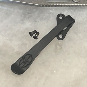 Matte Black Titanium Deep Carry Pocket Clip For Demko AD20.5 Knife with Spartan Helmet