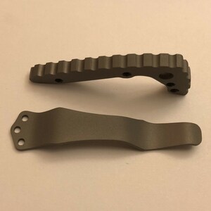 Flat Gray Titanium Back Spacer Set for Emerson CQC-7 Knife Nylon Spacer Model image 7