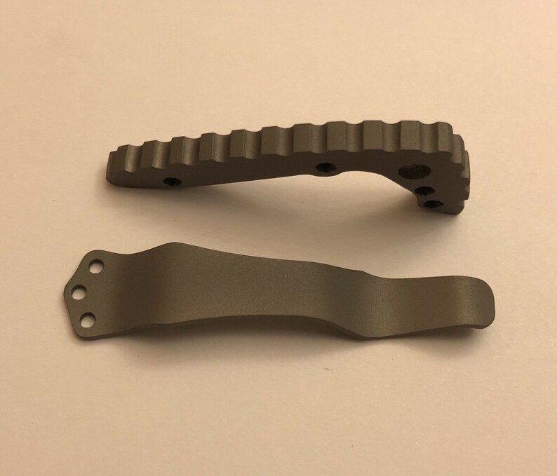 Flat Gray Titanium Back Spacer Set for Emerson CQC-7 Knife Nylon Spacer Model image 7