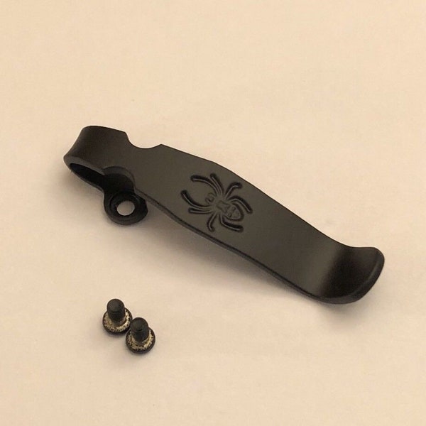 Matte Black Titanium Deep Carry Clip For Spyderco Paramilitary 2 Para 3 Knife