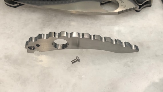 Satin Finish Titanium Back Spacer for Spyderco Manix 2 G10 Folder