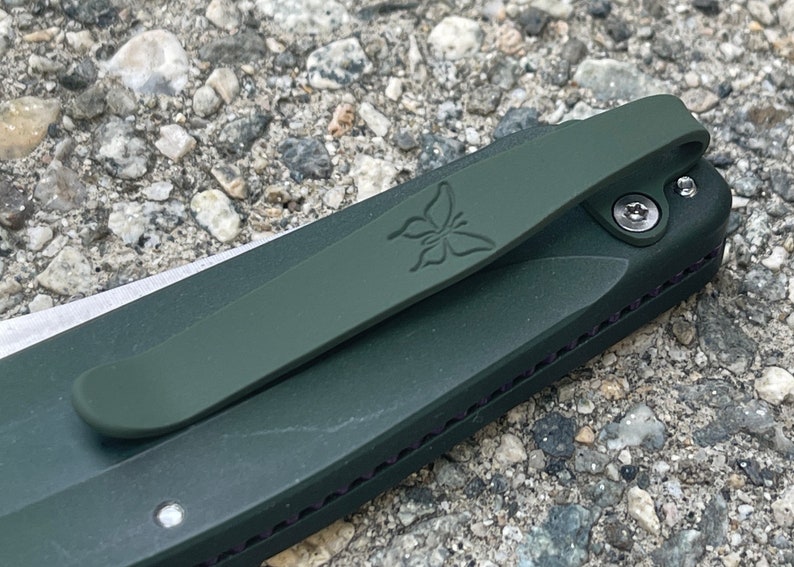 Army Green Titanium Deep Carry Pocket Clip Made For Benchmade Osborne 9400 940 943 945 Knife image 9