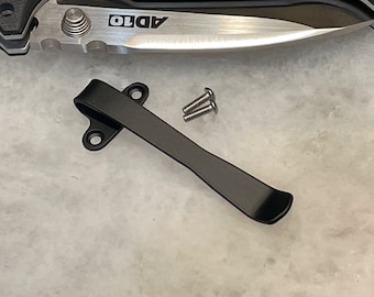 Black Titanium Deep Carry Pocket Clip For Cold Steel AD10 Knife AD-10 Folder - Right Hand