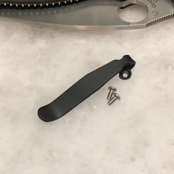 Flat Black Titanium Deep Carry Clip For Spyderco Manix 2 G10 Knife
