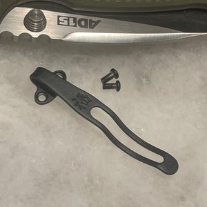 Black Titanium Deep Carry Pocket Clip For Cold Steel AD-15 Knife AD15 Lite Folder with Kanji Marking for Happiness/Prosperity