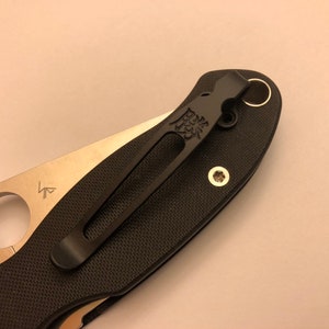 Clip de titanio negro para cuchillo Spyderco Paramilitary 2 C81GPBK2 Yojimbo 2 Para 3