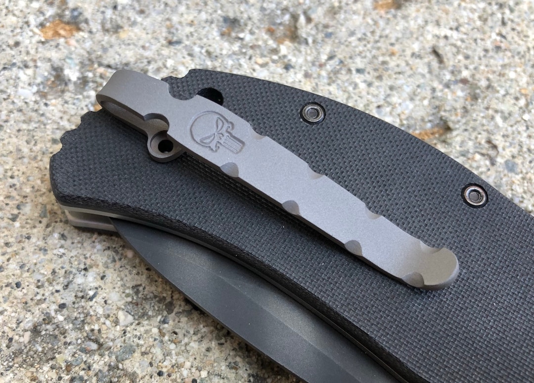 Flat Gray Titanium Deep Carry Pocket Clip for Zero Tolerance