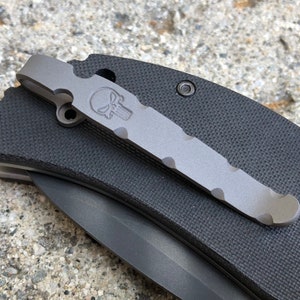 Flat Gray Titanium Deep Carry Pocket Clip For Zero Tolerance ZT0350 ZT0300 ZT0301