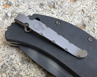 Flat Gray Titanium Deep Carry Pocket Clip For Zero Tolerance ZT0350 ZT0300 ZT0301