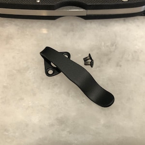 Black Titanium Deep Pocket Clip For Spyderco Lil’ Native Lockback C230MBGP and Lil Native Slip Joint Knife