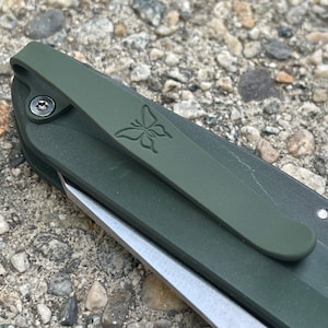 Army Green Titanium Deep Carry Pocket Clip Made For Benchmade Osborne 9400 940 943 945 Knife image 1