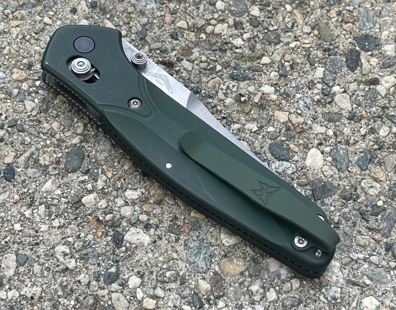 Army Green Titanium Deep Carry Pocket Clip Made For Benchmade Osborne 9400 940 943 945 Knife image 8