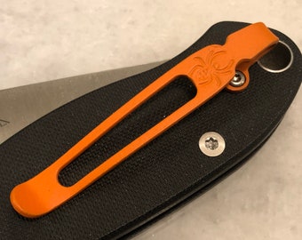 Flat Orange Titanium Deep Carry Clip For Spyderco Paramilitary 2 Para 3 Yojimbo 2 G10 Knife