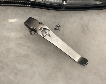 Clip de bolsillo profundo de titanio satinado para cuchillos Benchmade Osborne 940 945 Bugout 535