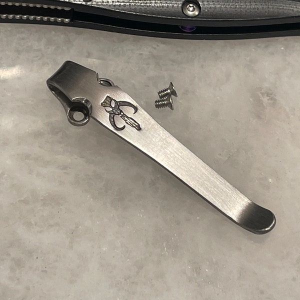 Satin Titanium Deep Carry Pocket Clip For Benchmade Osborne 940 945 Bugout 535 Knife
