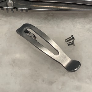 Satin Titan Stubby Tiefe Taschenclip für CJRB Pyrit Edelstahl Messer Ordner