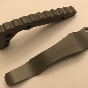 Flat Gray Titanium Back Spacer Set for Emerson CQC-7 Knife Nylon Spacer Model image 3