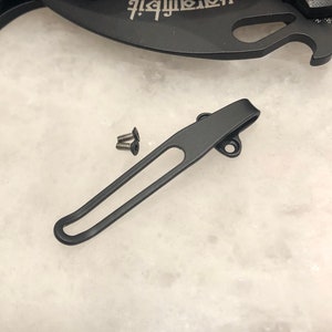 Schwarz Titanium Deep Carry Pocket Clip für FOX KARAMBIT 599 FOX Dart 597 Messer