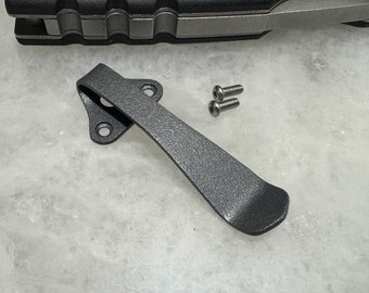 Clip plat de poche de transport profond en titane gris pour range-couteaux Cold Steel 4 Max et 4 Max Scout