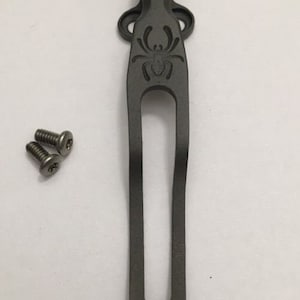 Titanium Pocket Clip Compatible to Spyderco Manix 2 and Paramilitary 2 Tip Down
