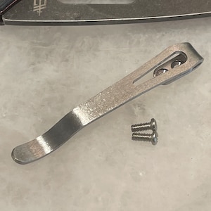 Raw Finish Titanium Deep Carry Pocket Clip For Gerber Sumo Folding Pocket Knife