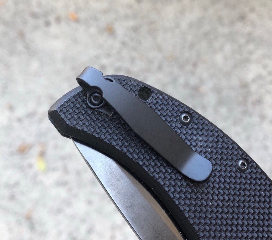 Flat Black Titanium Deep Carry Pocket Clip For Cold Steel Etsy