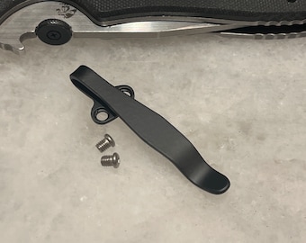 Black Titanium Deep Carry Pocket Clip For Kershaw Emerson CQC-6K CQC-7K CQC-8K Knife