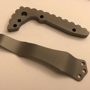 Flat Gray Titanium Back Spacer Set for Emerson CQC-7 Knife Nylon Spacer Model image 4