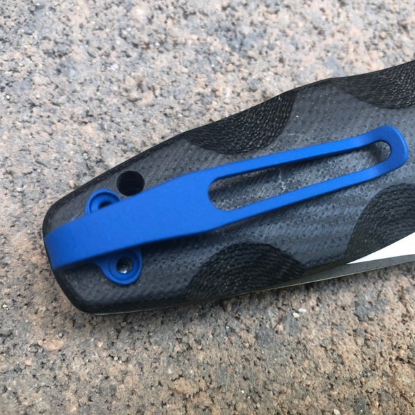 Blue Titanium Deep Carry Pocket Clip Made For Benchmade Barrage 580 583 581 585 Folding Knife