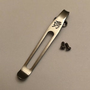 Titanium Deep Pocket Clip For Spyderco Yojimbo 2 Paramilitary 2 Delica 4 Knives