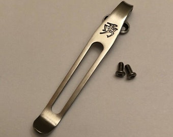 Titanium Deep Pocket Clip For Spyderco Yojimbo 2 Paramilitary 2 Delica 4 Knives